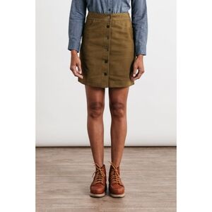 Bridge & Burn Olive Green Jolene Button Front Skirt